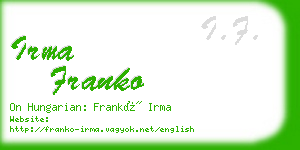 irma franko business card